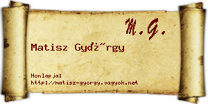 Matisz György névjegykártya