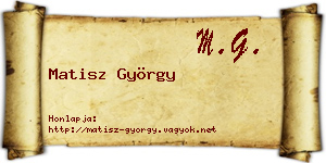 Matisz György névjegykártya